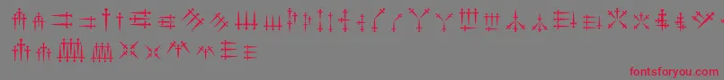 Daggersalphabet Font – Red Fonts on Gray Background