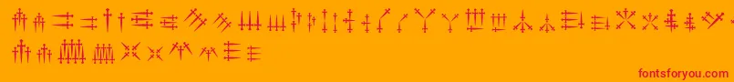 Daggersalphabet Font – Red Fonts on Orange Background