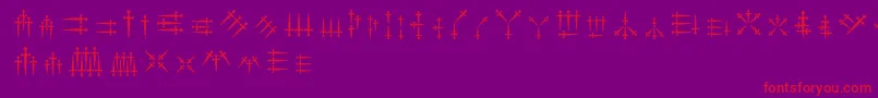 Daggersalphabet Font – Red Fonts on Purple Background