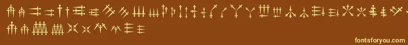 Шрифт Daggersalphabet – жёлтые шрифты на коричневом фоне