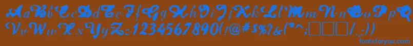 フォントJetplane – 茶色の背景に青い文字