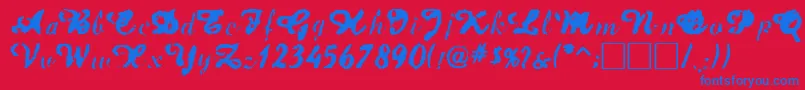 フォントJetplane – 赤い背景に青い文字