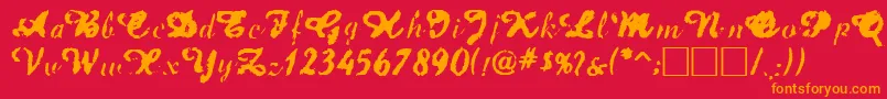 フォントJetplane – 赤い背景にオレンジの文字