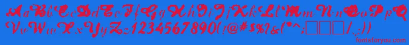 Jetplane Font – Red Fonts on Blue Background