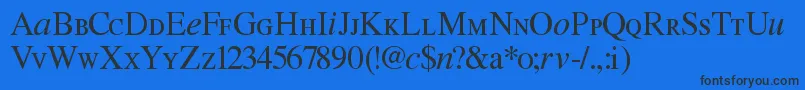 Willg-Schriftart – Schwarze Schriften auf blauem Hintergrund