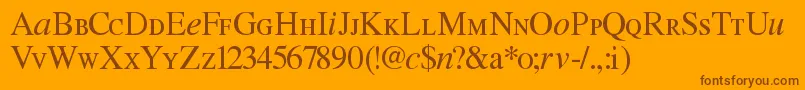 Fonte Willg – fontes marrons em um fundo laranja
