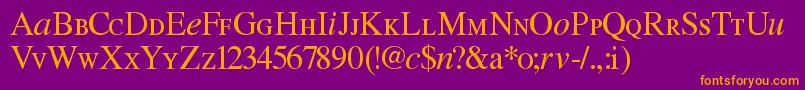 Fonte Willg – fontes laranjas em um fundo violeta