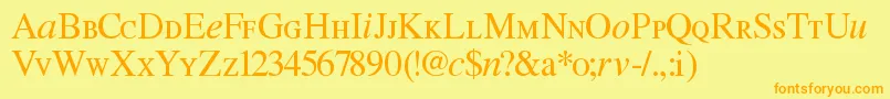 Willg-Schriftart – Orangefarbene Schriften auf gelbem Hintergrund