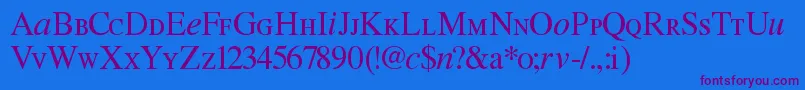 Willg-Schriftart – Violette Schriften auf blauem Hintergrund