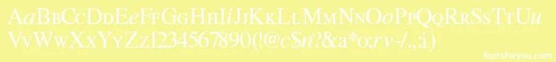 Willg-Schriftart – Weiße Schriften auf gelbem Hintergrund