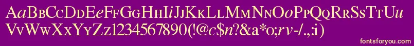 Willg-Schriftart – Gelbe Schriften auf violettem Hintergrund
