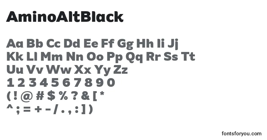 Schriftart AminoAltBlack – Alphabet, Zahlen, spezielle Symbole