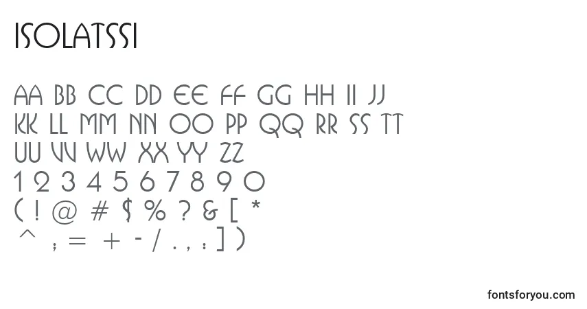 Schriftart IsolatSsi – Alphabet, Zahlen, spezielle Symbole