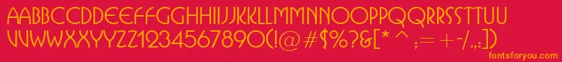 IsolatSsi Font – Orange Fonts on Red Background