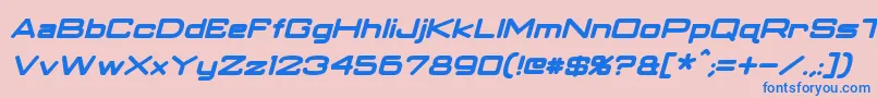 ClassicRobotBoldItalic Font – Blue Fonts on Pink Background