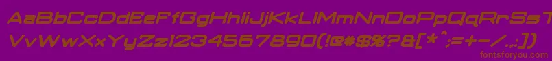 フォントClassicRobotBoldItalic – 紫色の背景に茶色のフォント