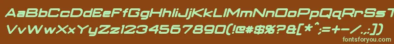ClassicRobotBoldItalic Font – Green Fonts on Brown Background