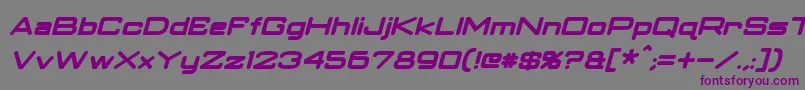 フォントClassicRobotBoldItalic – 紫色のフォント、灰色の背景