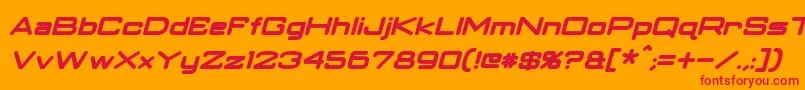 フォントClassicRobotBoldItalic – オレンジの背景に赤い文字