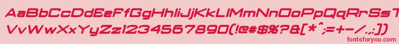 ClassicRobotBoldItalic Font – Red Fonts on Pink Background