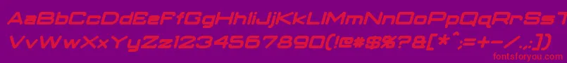 ClassicRobotBoldItalic Font – Red Fonts on Purple Background