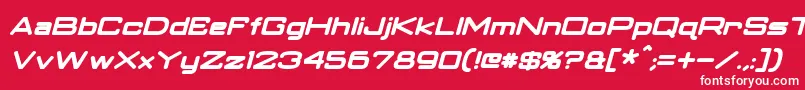 フォントClassicRobotBoldItalic – 赤い背景に白い文字