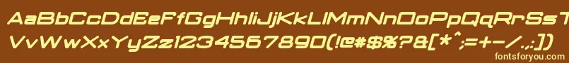ClassicRobotBoldItalic Font – Yellow Fonts on Brown Background