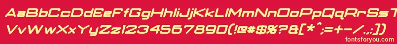 ClassicRobotBoldItalic Font – Yellow Fonts on Red Background