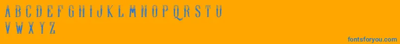 DisplayofcharacterDemo Font – Blue Fonts on Orange Background