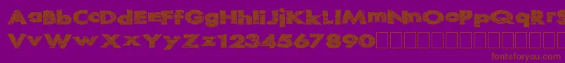 Readystart-Schriftart – Braune Schriften auf violettem Hintergrund