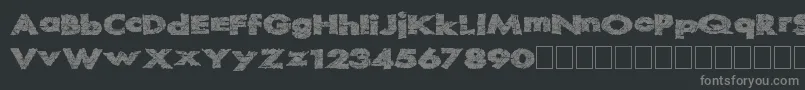 Readystart-fontti – harmaat kirjasimet mustalla taustalla