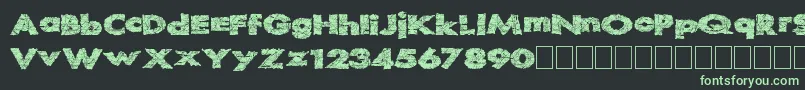 Readystart-fontti – vihreät fontit mustalla taustalla