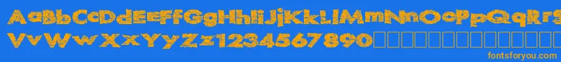 Readystart Font – Orange Fonts on Blue Background
