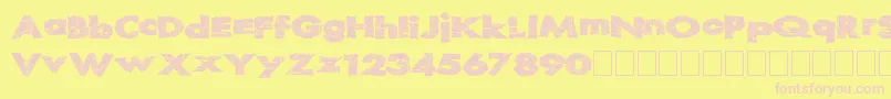 Readystart Font – Pink Fonts on Yellow Background
