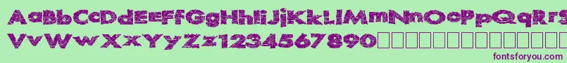 Readystart-fontti – violetit fontit vihreällä taustalla