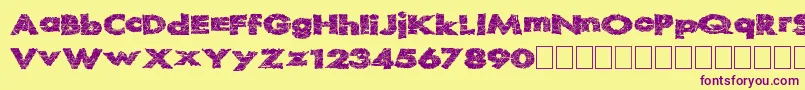 Readystart Font – Purple Fonts on Yellow Background