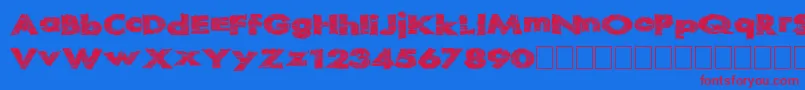 Readystart Font – Red Fonts on Blue Background
