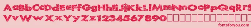 フォントReadystart – ピンクの背景に赤い文字