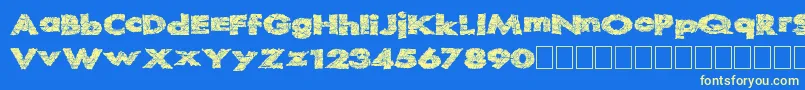Readystart-fontti – keltaiset fontit sinisellä taustalla