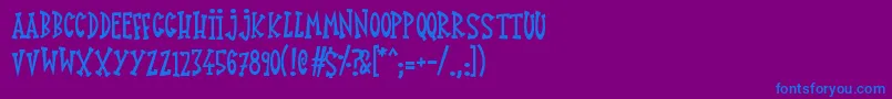 KnickKnack Font – Blue Fonts on Purple Background