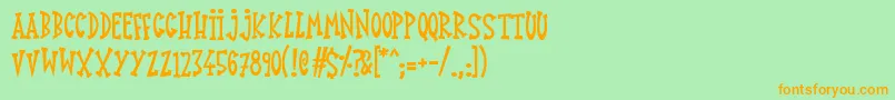KnickKnack Font – Orange Fonts on Green Background