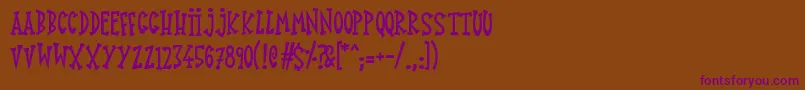 KnickKnack Font – Purple Fonts on Brown Background