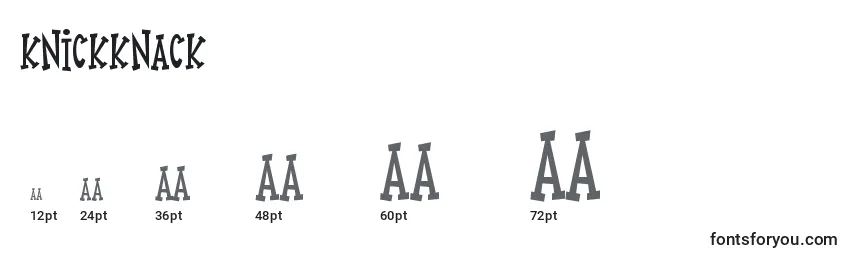 KnickKnack Font Sizes