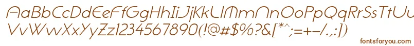 NeogothisadfstdLightoblique-fontti – ruskeat fontit valkoisella taustalla