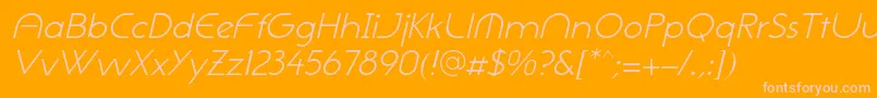 NeogothisadfstdLightoblique Font – Pink Fonts on Orange Background