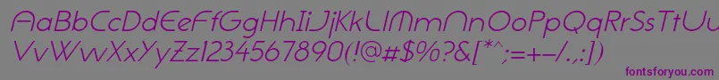 Шрифт NeogothisadfstdLightoblique – фиолетовые шрифты на сером фоне