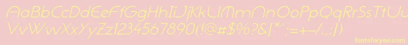 NeogothisadfstdLightoblique Font – Yellow Fonts on Pink Background