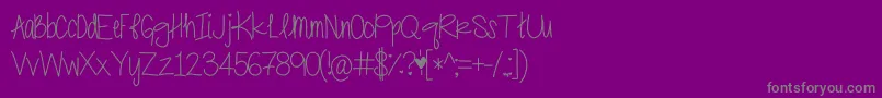 PrissyDramatic Font – Gray Fonts on Purple Background