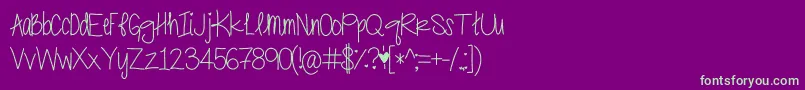 PrissyDramatic Font – Green Fonts on Purple Background