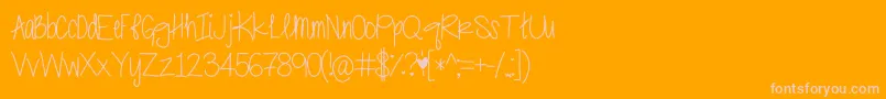 PrissyDramatic-Schriftart – Rosa Schriften auf orangefarbenem Hintergrund